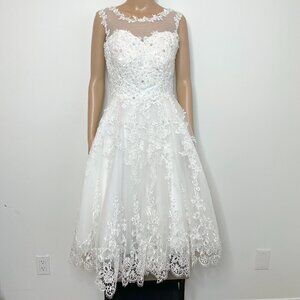 Unique Vintage Bridal Dress Womens S Ivory 1950s Style Lace Tulle Riviera